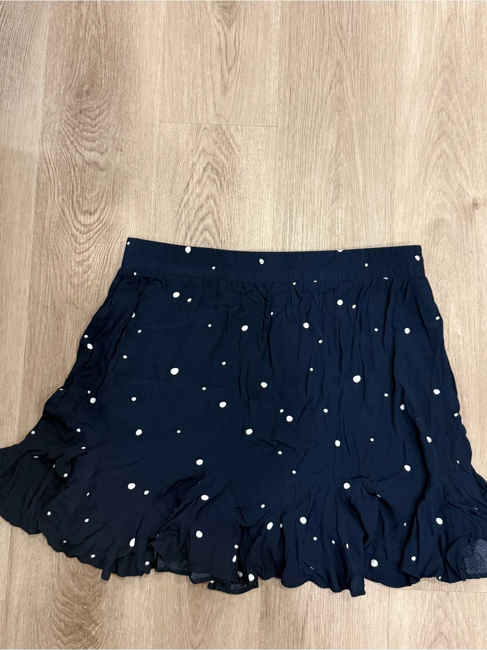 LOFT Outlet Women’s Navy Polka Dot Ruffle Skirt